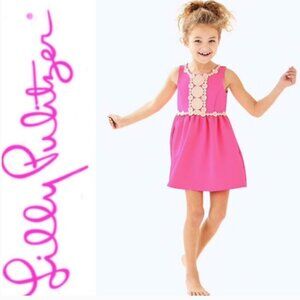 Lilly Pulitzer Girls Baylee Fit & Flare Dress in Pink Sunset Size X-Large NWT